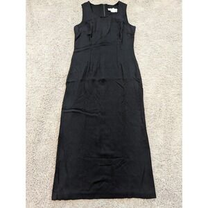 Bedford‎ Fair Maxi Dress Womens 6 Sleeveless Round Neck Black Back Zip Slit